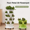 White 3-Tier Stackable Strawberry & Vegetable Planter with Mobile Wheel Tray - Space-Saving Vertical Gardening System