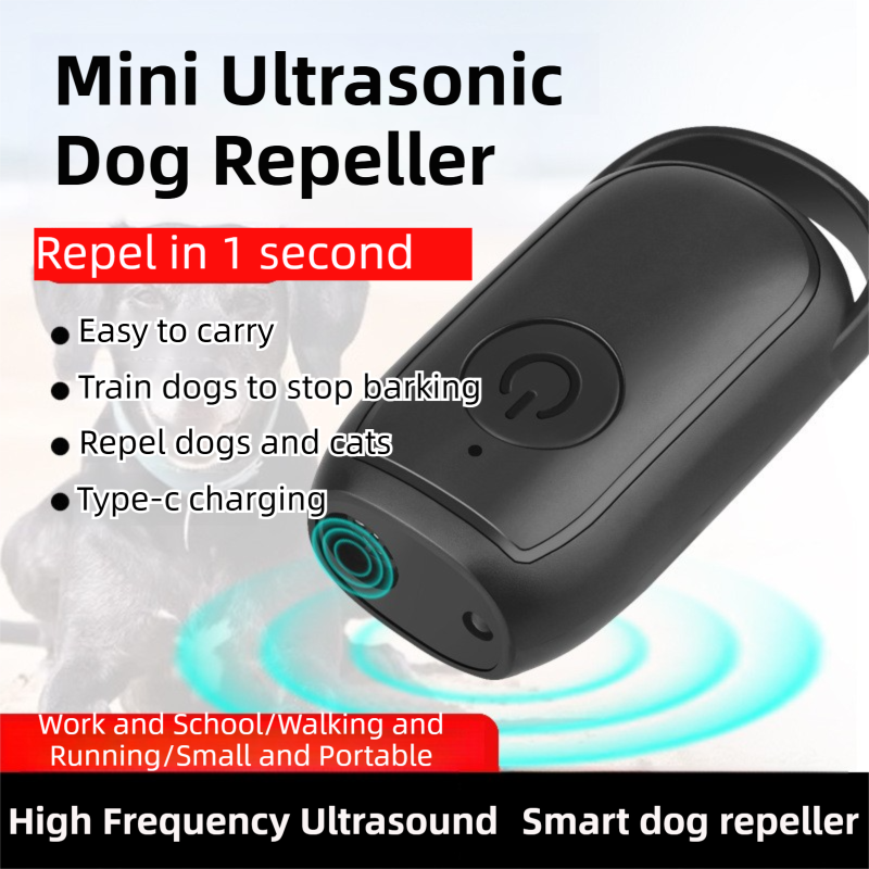 Portable Mini Single-Head Ultrasonic Dog Repeller & Trainer with LED Flashlight - Multi-Function Pet Safety Device for Outdoors