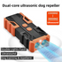 Portable Double-Head Mech Model Ultrasonic Dog Repeller & Trainer with LED Flashlight - Multi-Function Pet Safety Device for Outdoors