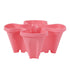 Pink 3-Tier Stackable Strawberry & Vegetable Planter with Mobile Wheel Tray - Space-Saving Vertical Gardening System