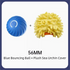 Blue Interactive Gravity Bouncing Dog Toy Ball(56MM) - Smart Automatic Teasing Pet Toy, Durable TPR with Yellow Sea Urchin Cover
