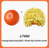 Orange Interactive Gravity Bouncing Dog Toy Ball(67MM) - Smart Automatic Teasing Pet Toy, Durable TPR with Yellow Sea Urchin Cover