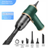 4-in1 Green Wireless Compact Handheld Car Vacuum Cleaner & Air Duster  with 5 Nozzles/Brushes- 5300 Pa High Power Blower/Suction Tool for Auto, Home & Office