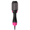 2-in-1 Black-Pink Negative Ion Hot Air Styler Brush - 7-Level Temp & 3-Gear Speed, Fast Drying Blow Dryer & Volumizing Straight/Curling Comb