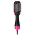 2-in-1 Black-Pink Negative Ion Hot Air Styler Brush - 7-Level Temp & 3-Gear Speed, Fast Drying Blow Dryer & Volumizing Straight/Curling Comb