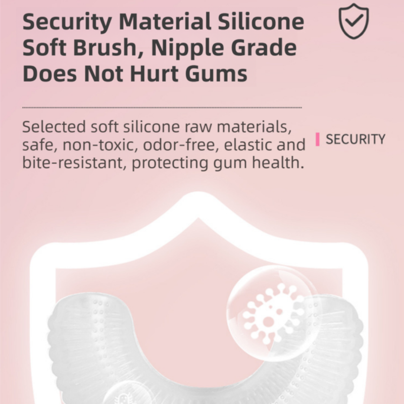 Blue Elephant 360° U-Shaped Electric Toothbrush Set for Teens/Adults 15 and Up Years Old - Silicone Soft Bristle Oral Cleaner with 6 Modes & 3 Large Brush Heads