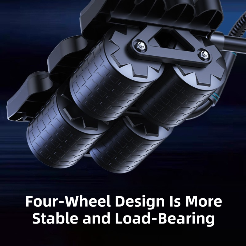 Orange 4-Wheel Automatic Rebound Ab Roller with 8 Elbow Support - Core Trainer  for Home Abdominal Muscle Workout (Beginner-Friendly)