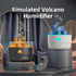 167 Black Simulation Volcano Diffuser & Humidifier - Smart Timer Ultrasonic Mister with Volcano Lava Crack Shell and Colorful Light