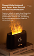 Black 3D Simulation Flame Aroma Diffuser & Humidifier - Ultrasonic Desktop Mister with 7-Color LED Light and Automatic Scent Spray (200ML)