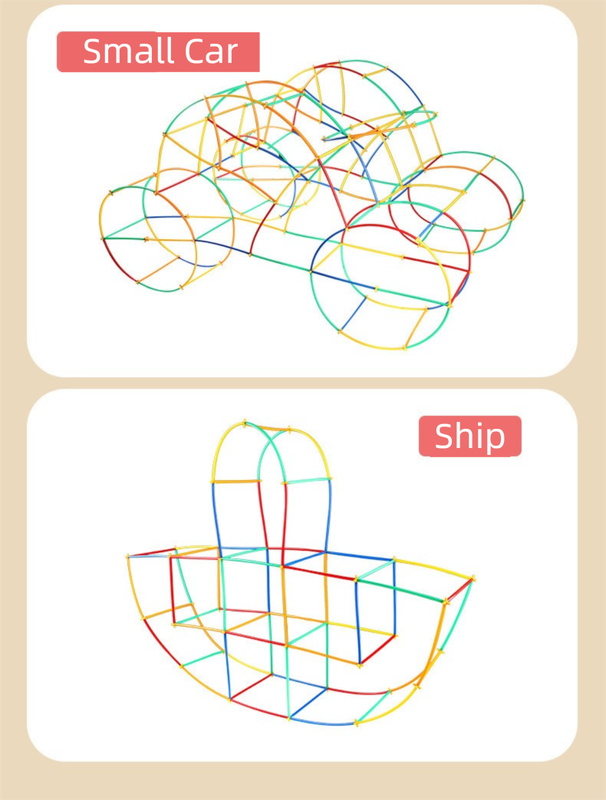 Soft Straw & Pipe Connector Building Blocks Toy - 400 Pcs Interlocking Construction Set, Educational Puzzle Toy for Kindergarten