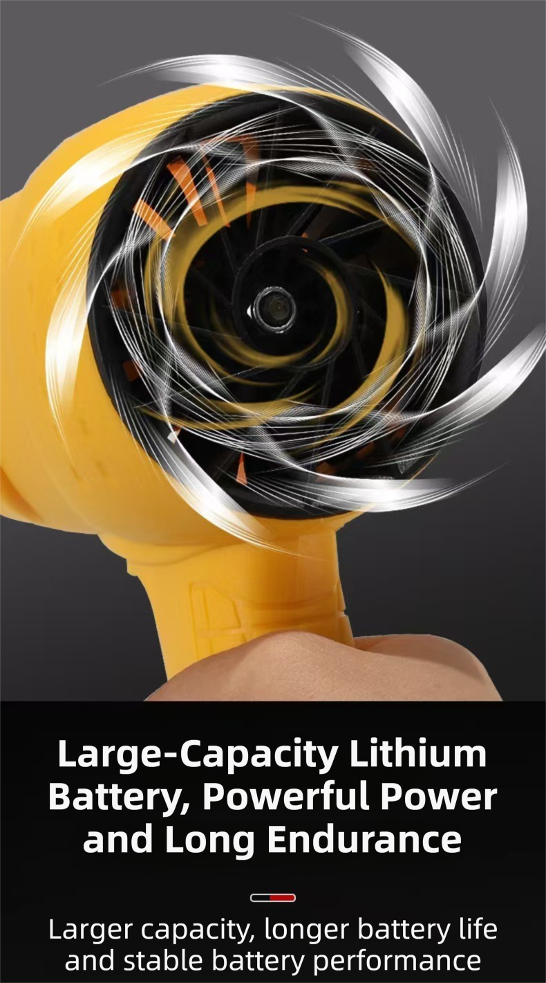 Blue Ultra-High Power Cordless Turbine Air Blower With Lithium Battery & Australian Plug Kit - 30,000 RPM High Velocity and Lightweight Operation for Leaf Blowing, Snow Removal & Multi-Use