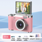Pink 4K Compact Digital CCD Camera for Vlogging & Students - Portable Point and Shoot with 2.4-inch Rotating Screen, 8X Optical Zoom, and Anti-Shake