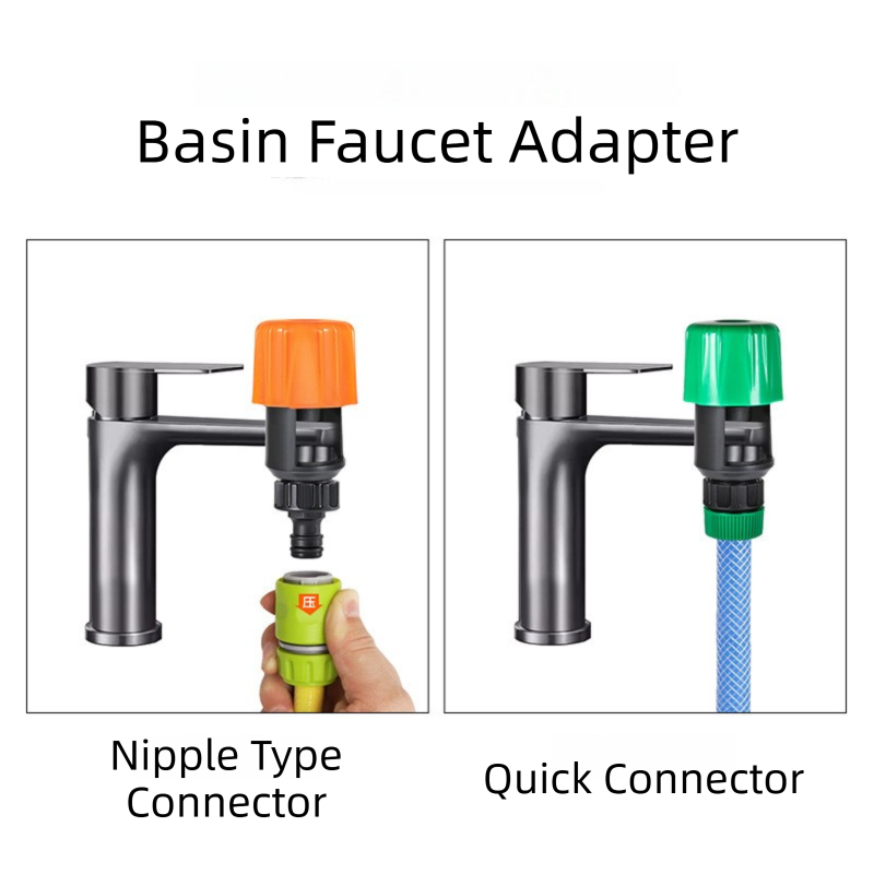 2-Pack Green Universal Nipple Connector for Mixer Taps up to 3.3CM  -  Plastic Leak-Proof Hose Fitting, Kitchen & Garden Tap Adapter