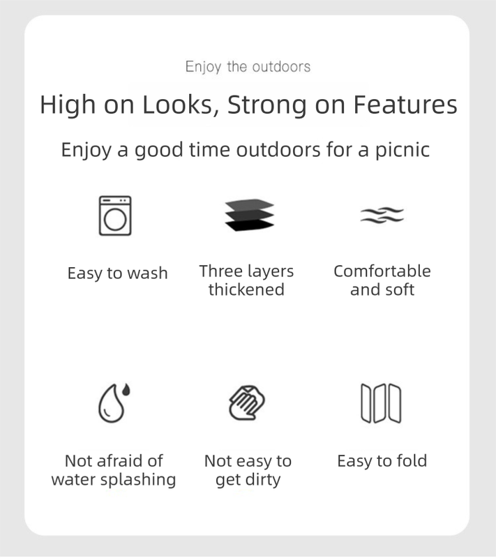 Red and White Plaid Foldable Waterproof & Moisture-Proof Picnic Blanket 150x100CM - 600D Three-Layer Composite Oxford Extra Large Mat for Beach & Camping