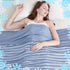 Blue Queen Size 200x150CM Cooling Blanket for Hot Sleepers - Lightweight Breathable All-Season Throw, Hand / Machine Washable