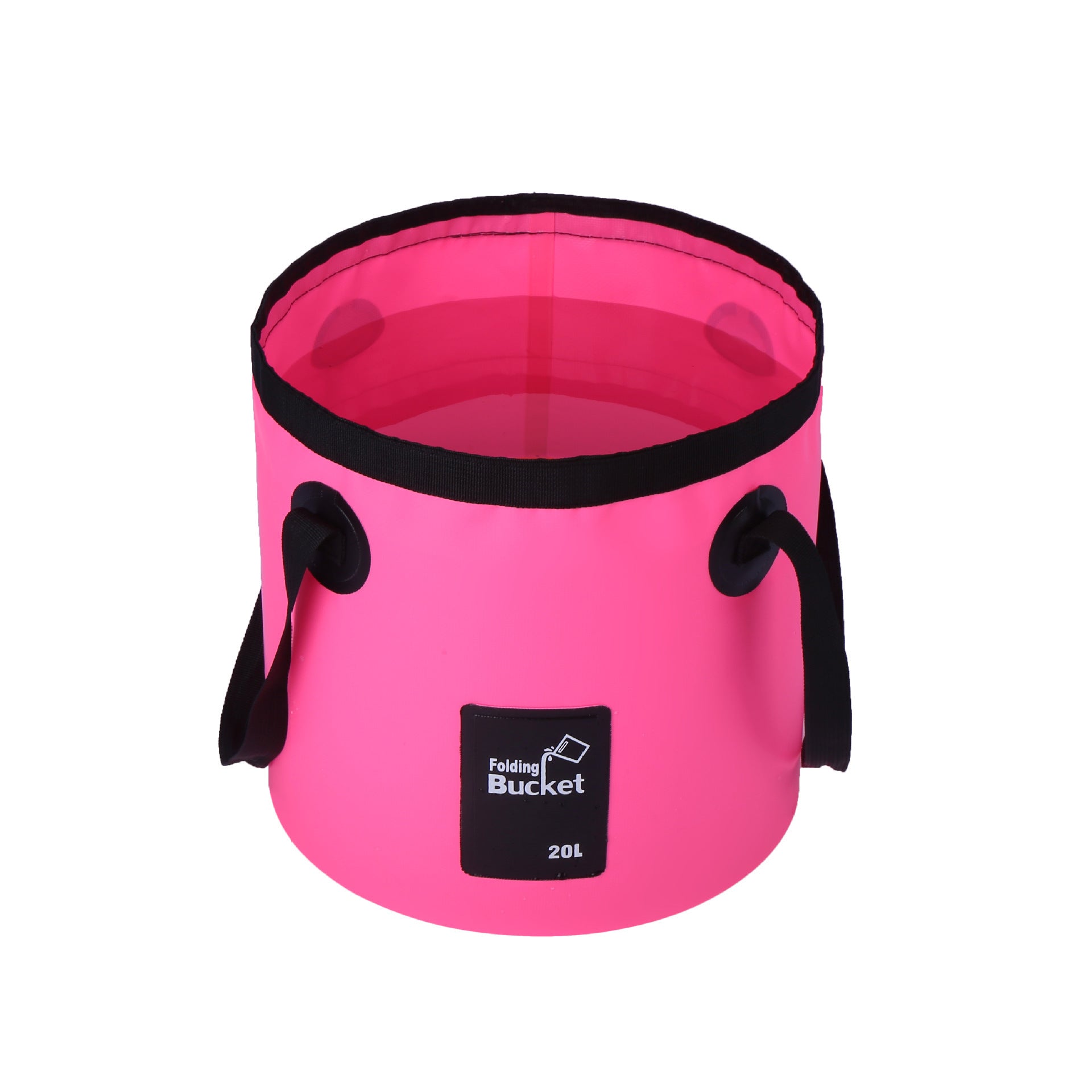 20L Rose Red Outdoor PVC Folding Water Bucket - Portable Fishing Barrel, Camping Water Storage, Car Washing Bag