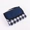 Dark Blue Lattice Foldable Waterproof & Moisture-Proof Picnic Blanket 150x100CM - 600D Three-Layer Composite Oxford Extra Large Mat for Beach & Camping
