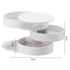 White 4-Layer Rotating Jewelry Storage Box - Dust-Proof Velvet Lined Organizer for Rings, Coins, and Hair Accessories (10x10CM)