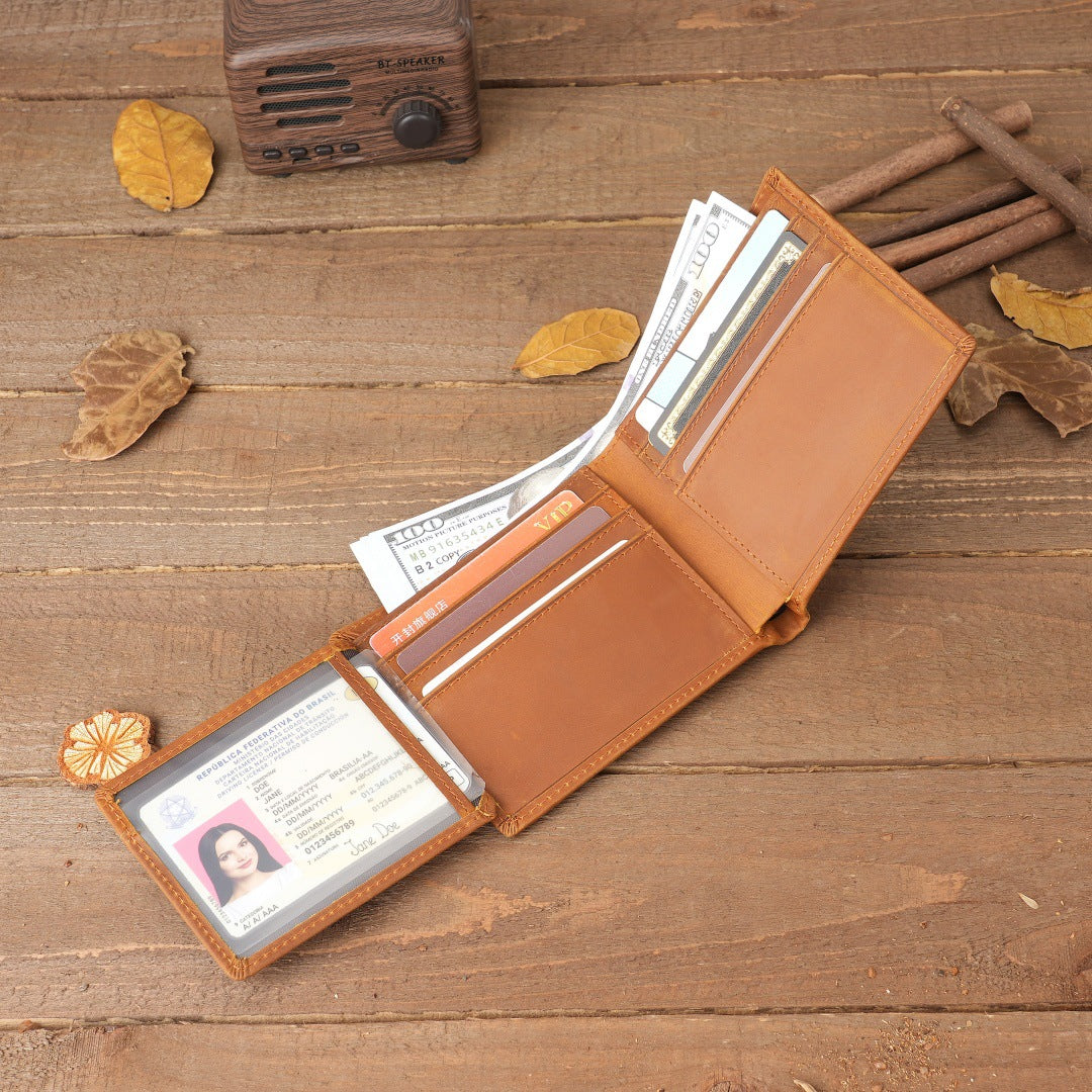 Style 1 To My Son Embossed Genuine Cowhide Leather Men's Wallet (Gift Giver: Love Dad) - Anti-Theft RFID Blocking - Personalized Dad & Mom Gift