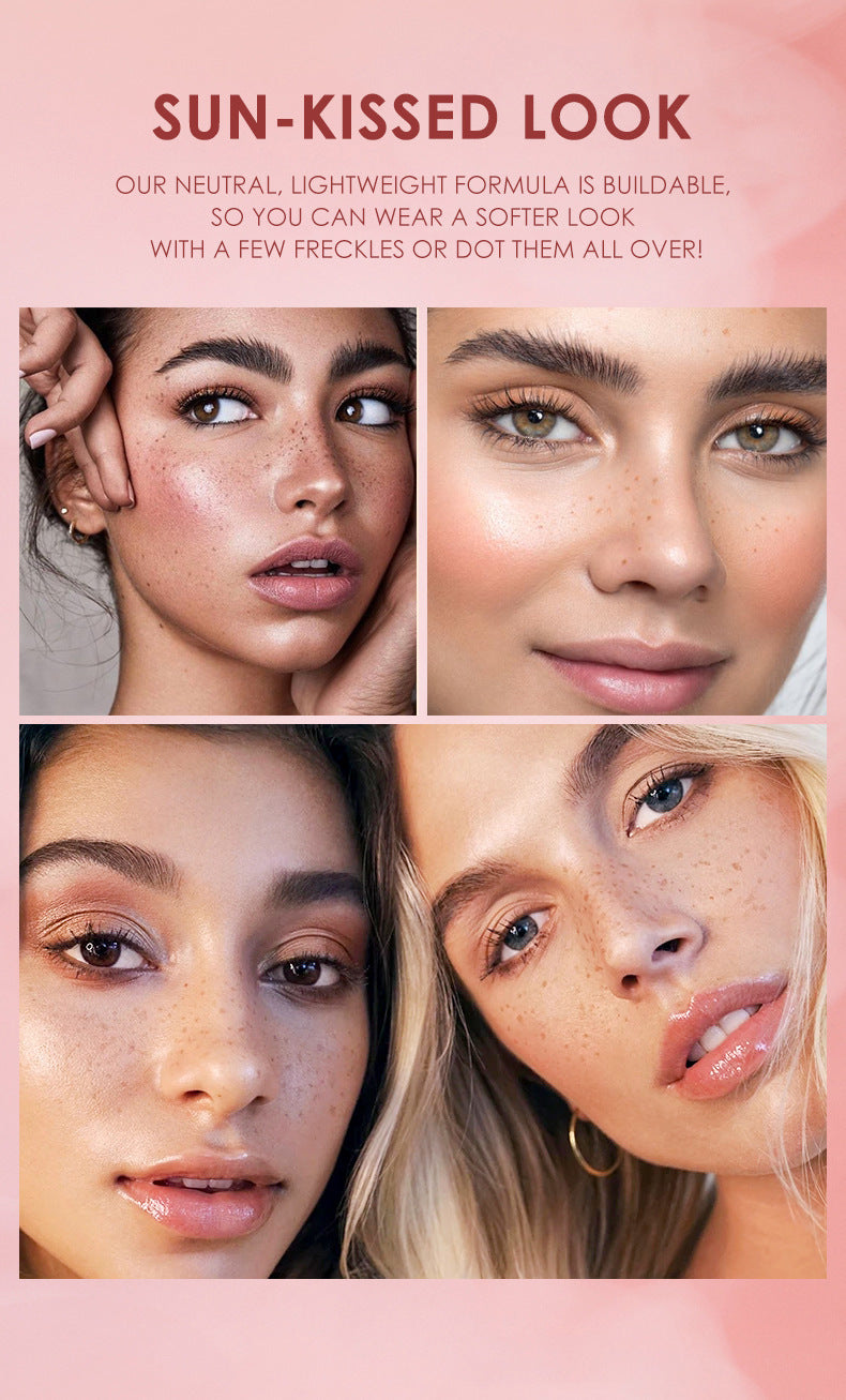 2-Pack #02 Medium 2-in-1 Double-Headed Freckle Pen & Eyeliner - Natural & Long-Lasting, Easy Coloring for Sun-Kissed Look