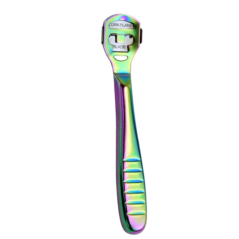 2-Pack Stainless Steel Foot Planer and Callus Remover - Professional Pedicure Tool for Dead Skin and Hard Calluses (Color Titanium)