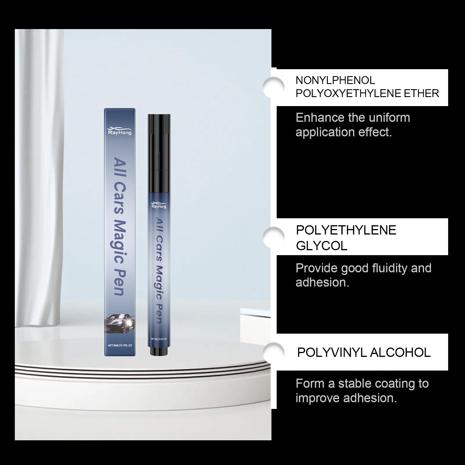 3-Pack All-Cars Magic Scratch Repair Pen - Automotive Paint Surface Scratch Remover, Refurbishment, and Polishing Pen (5ml)