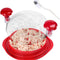 Red Chicken Shredder Machine with Transparent Lid & Brush - Manual Meat Chopper and Pulverizer for Cooked Chicken and Pet Food