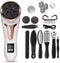White Portable Electronic Pedicure File Set -  Waterproof Electric Foot Callus Remover with Dual-Speed and LCD Display, USB Rechargeable