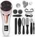 White Portable Electronic Pedicure File Set -  Waterproof Electric Foot Callus Remover with Dual-Speed and LCD Display, USB Rechargeable