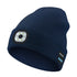 Dark Blue Removable LED Bluetooth Headphone Beanie - Washable Knit Hat with 3-Level LED Illumination & Stereo Sound, USB Rechargeable
