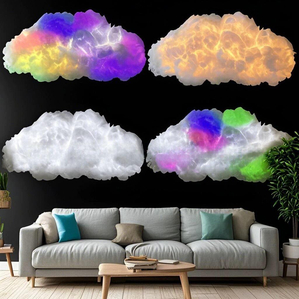 DIY Thunder Cloud Light Strip - USB Powered, App/Remote Controlled, Voice Control Supported, RGB LED Atmosphere Decoration