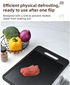 Grey Aluminum Fast Thawing Dual-Sided Cutting Board(31x21CM) - Multifunctional Kitchen Tool with Garlic Grinder and Knife Sharpener