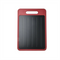 Red and black rectangular cutting board with measurements and weight displayed.