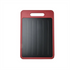 Red and black rectangular cutting board with measurements and weight displayed.