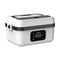 1L White Cordless Waterless Heated Lunch Box - Portable 304 Stainless Steel Bento Box for Picnic Students Office Workers, Timed Insulation & USB Rechargeable
