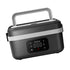 1L Black Cordless Waterless Heated Lunch Box - Portable 304 Stainless Steel Bento Box for Picnic Students Office Workers, Timed Insulation & USB Rechargeable