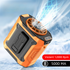 Orange Portable Waist Fan - Construction Site Cooling Solution with 360° Turbo Ice Engine, 100 Speed Gears, and LED Light