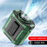 Dark Green Portable Waist Fan - Construction Site Cooling Solution with 360° Turbo Ice Engine, 100 Speed Gears, and LED Light