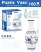 160 PCS Blue and White Porcelain 3D Puzzle Vase - DIY Interlocking Flower Vase Kit, Home Decorative and Toy Gift for Women