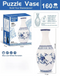 160 PCS Blue and White Porcelain 3D Puzzle Vase - DIY Interlocking Flower Vase Kit, Home Decorative and Toy Gift for Women