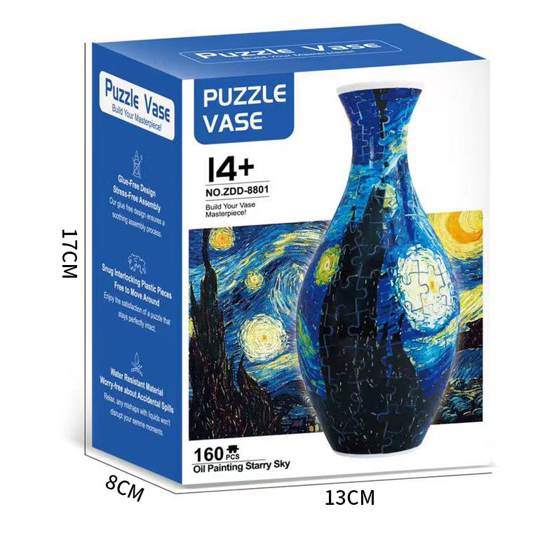 160 PCS Hummingbird 3D Puzzle Vase - DIY Interlocking Flower Vase Kit, Home Decorative and Toy Gift for Mom