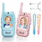 2-Pack Mini Wireless Video Intercom Set for Children(Blue & Pink) - Educational and Interactive Dual-Frequency Walkie Talkie Toy for Playtime