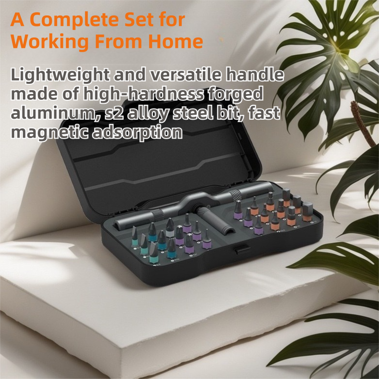 24-in-1 Ratchet Screwdriver Tool Set - Multifunctional S2 Steel Bit Combination Kit with Wrench Function for Home and Workshop Use