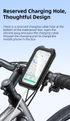 Black Bicycle Waterproof Phone Holder - Handlebar Mount with Sensitive Touch Screen, Anti-Drop & 360° Rotation Case for Navigation (Up to 7-inch Phones)