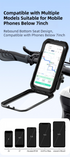 Black Bicycle Waterproof Phone Holder - Handlebar Mount with Sensitive Touch Screen, Anti-Drop & 360° Rotation Case for Navigation (Up to 7-inch Phones)