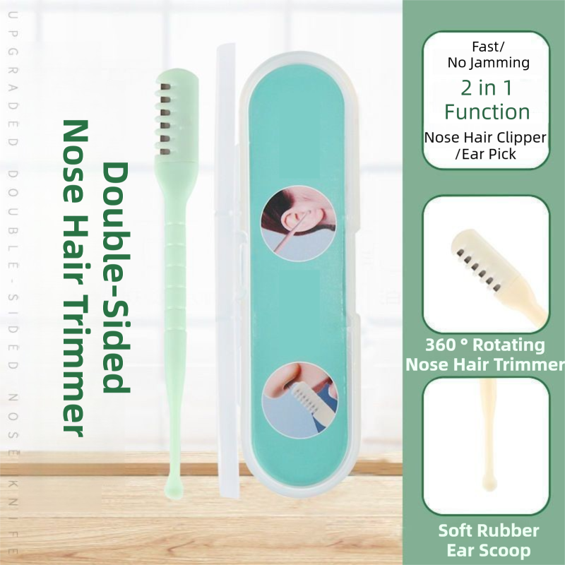 5 Pcs Nose Hair Scissors Set - Round-Tip Small Scissors and Manual Trimmer Kit for Safe Nasal Hair Grooming & Cleaning(Color Random)