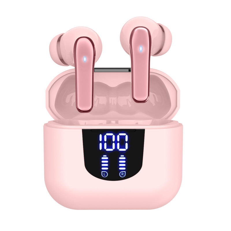 K06 True Wireless Stereo Earbuds (Pink) - Digital Display, Long Battery Life, High-Fidelity Sound, and Low Latency with IPX4 Water Resistance