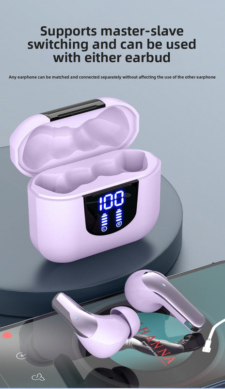 K06 True Wireless Stereo Earbuds (Pink) - Digital Display, Long Battery Life, High-Fidelity Sound, and Low Latency with IPX4 Water Resistance