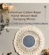M0404 Bohemian Macrame Wall Hanging Mirror with Hand-Woven Petal Accents - Artistic Round Fringe Mirror for Home Decor