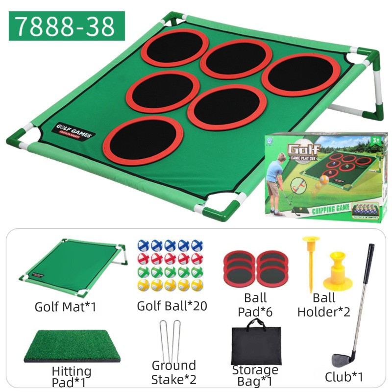 Indoor/Outdoor Golf Hitting Target Game Mat with Stand & Storage Bag - Family Fun Interactive Sports Toy and Practice Aid